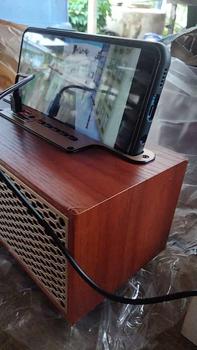 Product Review of ลำโพงบลูทูธ พร้อมที่ตั้งมือถือ ลายไม้ ไร้สายบลูทูธ รุ่น XM-5H มีphone stand ลำโพงคอมพิวเตอร์ Bluetooth from ม**์ 0