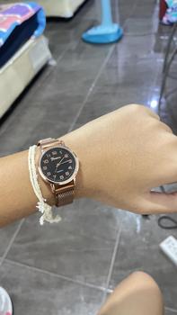 Product Review of นาฬิกาข้อมือผู้หญิง GENEVA หน้าปัดตัวเลขครบ-โรมันครบสิบสองจุด สายแม่เหล็ก-สายสแตนเลส (G23) from พ**🌈 0
