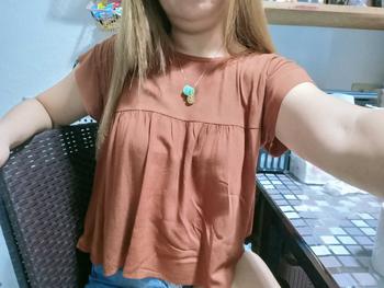 Product Review of COCOBABA Clothing Ara Linen Ruffle Hem Loose Semi Croptop from m**g 2