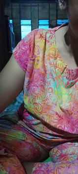 Product Review of MEYDEND - One Set Sarimaya Setelan Batik Cap Rayon Premium Busui Friendly Kulot 7/8 Lengan Kutungan from m**7 0