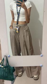 Product Review of GOUW PANTS - POSHA OFFICIAL Celana Panjang Wide Highwaist Pants karet polyester soft  wanita  kulot  formal  loose from d**s 0