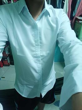 Product Review of Sơ Mi Lụa Màu Trơn Tay dài chất liệu lụa mềm mịn phom body Áo Menswear Trắng from ✨**h V** P** 1