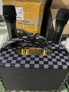 Product Review of loa karaoke sk 2039kèm 2 mic không dây mic sạc có quai sách tiện lợi Loa kệ sách Củ Loa Nghe Nhạc Kem from N** g**u đ** t**🍃 1