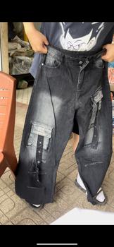 Product Review of Quần jean túi hộp rách khoan màu đen xám form suông rộng phù hợp cả nam và nữ from v** 0