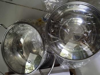 Product Review of GOLDEN EAGLE - Panci Set 16CM dan 18CM Panci Rebus Tutup Kaca Soup Pot Stainless Steel from t**9 1