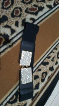 Product Review of Gesper Cewek Ikat Pinggang Lebar Sabuk Wanita Belt obi Fashion Branded Korea Panjang Import Silver Hitam Karet from a**5 0