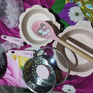 [PRODUK TRENDING] Panci 1 Set Lengkap Mpasi Bayi peralatan ungu pink Mpasi Maker
