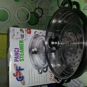 PANCI STEAMER KUKUS STAINLESS 2 TINGKAT / PANCI STEAMER STAINLESS 2 TINGKAT KUKUSAN STAINLESS / PANCI STEAMER GSF 4128 Kitchenware