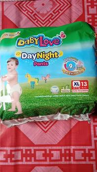 Product Review of (ขายยกลัง) เบบี้เลิฟ เดย์แอนด์ไนท์ ผ้าอ้อมสำหรับเด็ก แบบกางเกง ขนาดเล็ก(เลือกไซส์) แพ็ค1ลัง from Y**h 1