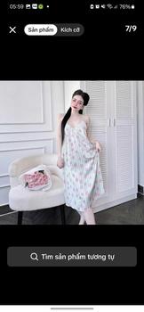 Product Review of [40-65kg] V11 Váy ngủ nữ lụa latin viền ren in hoạ tiết mặc nhà sang chảnh from B**i 0