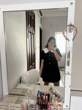 Product Review of Set váy bigsize nữ đẹp, áo croptop đen cổ trắng mix chân váy chữ A ngắn đính nơ thời trang-S06 from _**y 1