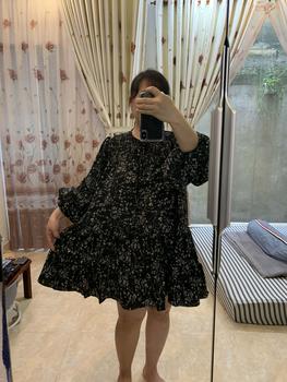 Product Review of Váy babydoll hoa nhí đen siêu vintage dài tay nàng thơ- Uly Dress from H**h N** 1**7 0