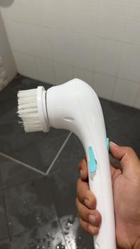 Product Review of แปรงทำความสะอาดหมุนไฟฟ้าพร้อมหัวแปรงขัดผิวแบบพกพาไร้สาย5ชิ้นอุปกรณ์ขัดแบบมือถือเหมาะสำหรับอุปกรณ์ที่ใช้ในครัวในห้องน้ำ from G**n 0