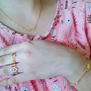 Kalung Titanium Wanita Custom Nama Bahan 316L Stainless Steel Lapis Emas 18K - Mini Lauren Necklace