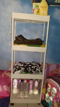 Product Review of Play Zone COD Rak Persegi Dapur Plastik 4 Susun / Rak Yeye / Rak Kamar Mandi / Square Rak Serbaguna Dengan Roda Putih Hitam from N** Y**o 0