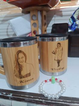 Product Review of Personalized Bamboo Mug Thumbler/ Free Name/Laser Engrave / Coffee Cup from l**l 0