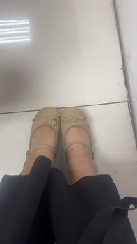Product Review of Giày Nữ Đế Cao Mũi Tròn 3p Da Mềm Buộc Nơ Điểm Nhấn Gót 3-5cm - Shoes from I**d 0