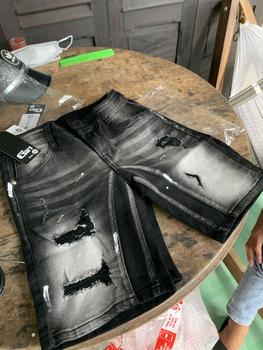 Product Review of Quần short jean nam đen loang wash 2 đáy rách xước vẩy sơn phong cách trẻ trung mẫu mới from M** T**ý 0