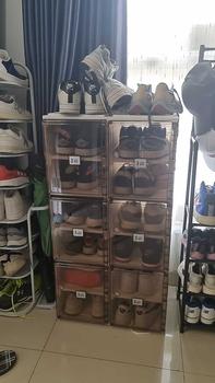 Product Review of 【ANTBOX】 Rak Sepatu 2Tingkat Transparan Kotak Sepatu Lipat Minimalis dari Akrilik untuk Penyimpanan Serbaguna Penyimpanan Lemari Sepatu Plastik Anti Debu dan Mudah Bongkar Pasang Kapasitas Besar 6Susun untuk Rumah dan Kantor Organizer Estetik dan Praktis! from A** B**m 1
