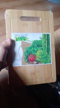 Product Review of Bamboo Wood Chopping Board Cutting Board Knife Board With Stainless Steel Handle from u**5 3