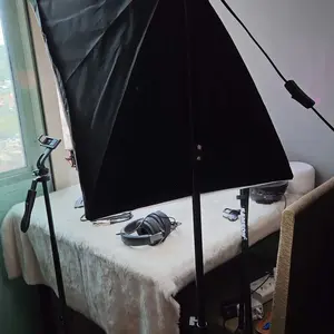 Softbox Lighting Softbox Single Socket + Tiang Stand Lamp Lampu - Silver