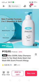Product Review of AIYIN Buy 1 Take 1 Baby Wash and Shampoo Dual Use 500ML Baby Shower Milk Scent Prevent Allergy from j**n j**a 0