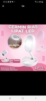 Product Review of Cermin Bulat Lipat Kaca Rias LED 2 Sisi Ganda Putar USB Cas from y**8 0
