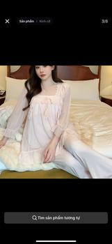 Product Review of SP.690 Bộ quần áo ngủ tiểu thư voan ren lót thun cotton mềm co giãn kèm đệm hàng Quảng Châu from L**h 0
