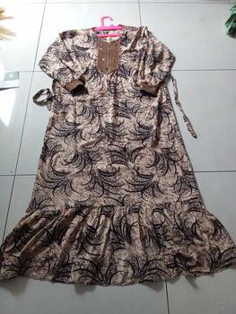 Product Review of GAMIS RENDA SULTAN ori BLINK MOTIF MONOCHROME Rempel Bunga Cantik Rayon Panjang from M**n 0