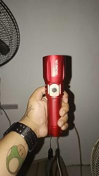 Product Review of 【SD-7008】SmilingShark Torch Light Led M80 Strong Bright Powerful Flashlight USB Rechargeable Zoomable Waterproof Outdoor Emergency Hiking Fishing Camping Lighting Lamp Red from A**T N** 1