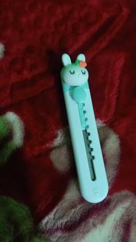 Product Review of Dao Rọc Giấy Mini Khui Hàng Kèm Sticker Charm Nhựa Hình Thú Hoạt Hình Dễ Thương Tiện Ích from q**🎀 0