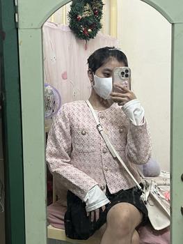 Product Review of Áo Dạ kẻ cổ tròn túi trước cúc ngọc . from t**o 0