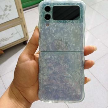Product Review of Vỏ cho Samsung Galaxy Z Flip3 Flip4 Flip5, vỏ mã sóng, họa tiết vỏ Hauteur, vỏ mềm gấp, bảo vệ chống sốc, nắp lưng from A**ô 1