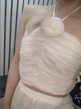 Product Review of Sét Váy Maxi Áo Cúp Nguc Dây Yếm Gắn Hoa + Chân Váy Xoè Dáng Dài 2 Lớp from N**h 0