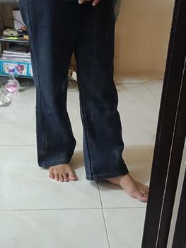 Product Review of F·MIGA C42 High Waist Korean Style Kulot Bagy Jeans Straight Kasual Pants Celana Panjang Loose Celana Jeans Wanita - Abu-abu Biru from @**i 0