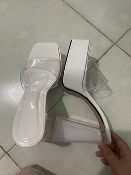 Product Review of (lùi size chân gầy)Dép Guốc nữ 12p -cao gót mũi vuông quay ngang trong mềm đúp trước 3cm. from M** C**s 1