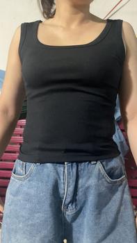 Product Review of Áo 3 Lỗ Nữ Bản Viền To Thun Tăm Trơn Ôm Body Mặc Tôn Dáng Eo Thon from T** T**y 0