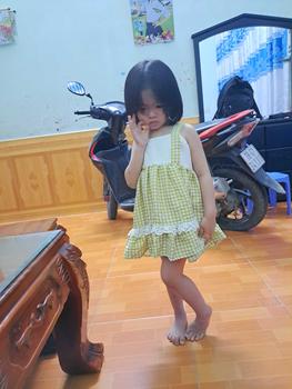 Product Review of [ Minna]Váy yếm kẻ caro siêu xinh cho bé gái kèm áo ren (9-27kg) thoáng mát from ☘**y T**🍀 1