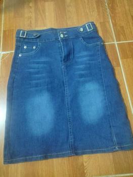 Product Review of Chân Váy Denim, Dành Cho Nữ, Hàng Mới Về Xuân / Hè 2025, Cạp Cao, Xẻ Tà, Dài Trung Bình Ống Ôm Dáng Chữ A, Ngoại Cỡ, Chân Váy Bó Sát from M** 0