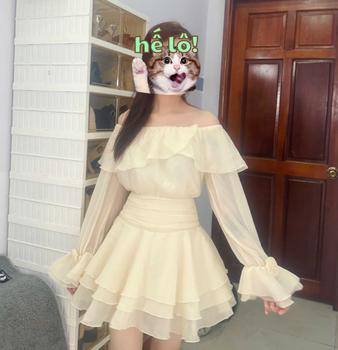 Product Review of Váy Dự Tiệc Trễ Vai Tay Đính Hoa Phối Chân Váy Xòe 3 Tầng Cira Boutique D0939 - Voan Tơ - Size S/M/L - Be/Xanh/Đen - Nữ - Dress, Women Tre váy  tiệc from L** L** 0