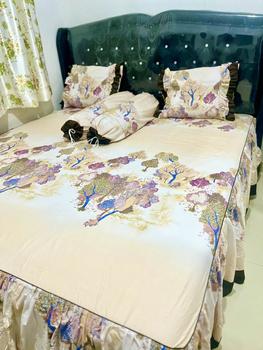 Product Review of SORAYA-Sprei Rimpel/Rumbai Katun Lokal King Size180x200 Tinggi 30 Cm. Motif Bunga & Minimalis Dessain Aesthetic - Karet Elastis Anti Geser from S**i r**i 0