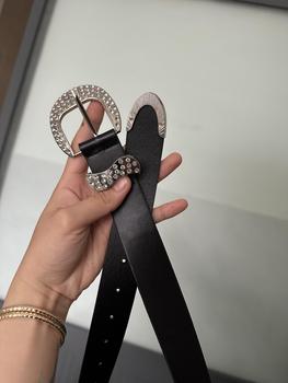 Product Review of Thắt Lưng Nữ, Thiết Kế Cổ Điển Phong Cách Gợi Cảm, Thắt Lưng Quần Cô Gái Nóng Bỏng, Đính Kim Cương Giả, Màu Đen, Phụ Kiện Quần Jean Dễ Phối Đồ from c**0 0