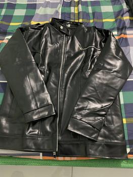 Product Review of Áo Khoác Da Bóng Nam Phối Dây Kéo Cao Cấp Mẫu Mới. Menswear  Kate Kem from M**😐 1