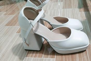 Product Review of (Phúc Minh) GIẦY Cao Gót Nữ Bít Hậu Trơn Chất Liệu Da Mờ Mũi Vuông 10 phân (Phom rộng) Shoes giàycaogót DéP giay cuoi bup Women giay  7 from P**g P**g 🍄**5 2