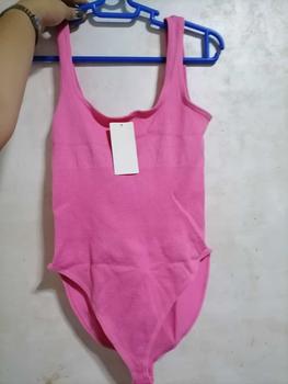 Product Review of [Hottie Diary] Women's Bodysuit Seamless Ribbed Shapewear Square Neck  Thong Shaping Ribbed Vest  Fit Bodysuit from M**️ 3