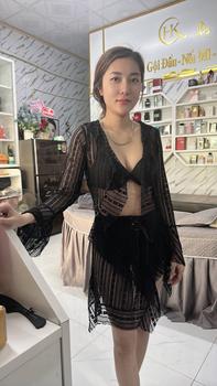 Product Review of Đồ bơi đi biển set ba chi tiết áo ren phối váy ren QC cao cấp from Q**h L** 0