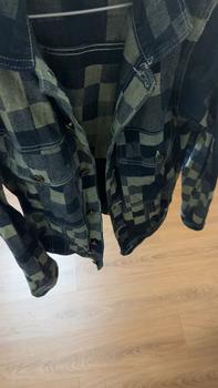 Product Review of Mã 069. Áo khoác Jean Nam, Hoạ Tiết Caro Đan Xen, Denim Không Co Giãn from V**✅ 0
