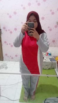 Product Review of Setelan baju olahraga wanita tunik muslimah / setelan baju senam wanita Celana Muslim Panjang Wanita Sport Hitam Seragam Polos Atasan from M**m 0