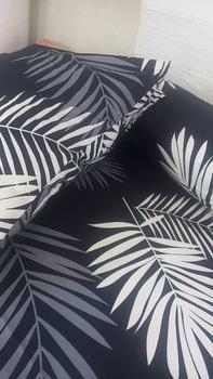 Product Review of SPREI MOTIF BLACK PALM BERKWALITAS ADEM Bantal Guling Karet Sarung Kain from B**o 0
