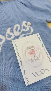 Product Review of [VEO'S ] Roses Top - Áo Len Montoghi Nữ Mùa Hè Thiết Kế Ngắn Tay Form Ôm Mỏng Nhẹ Màu Xám, Xanh, Vàng, Hồng Đính Khuy Hoa Hồng Đi Làm Đi Chơi Veo's from A**i 1
